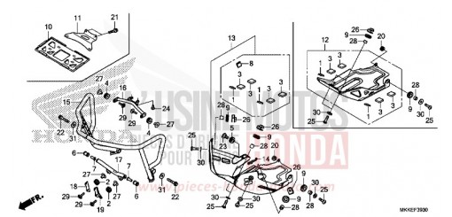 FRONT SIDE PIPE/SKID PLATE CRF1000DK de 2019